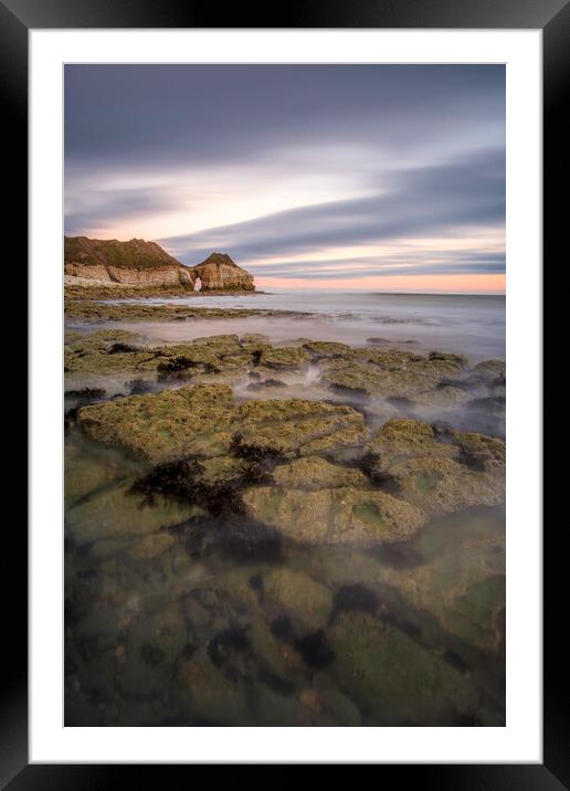 Captivating Thornwick Bay Seascape Framed Mounted Print by Tim Hill