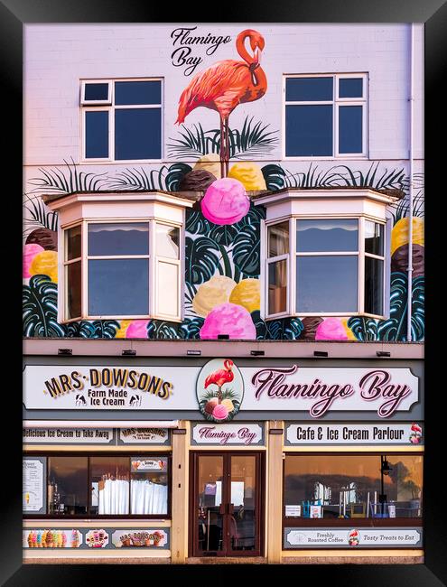 Flamingo Bay Ice cream Parlour Scarborough Framed Print by Tim Hill