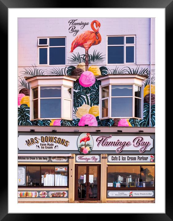 Flamingo Bay Ice cream Parlour Scarborough Framed Mounted Print by Tim Hill