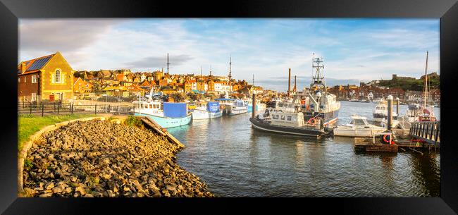 Hazy Sunrise, River Esk, Whitby Framed Print by Tim Hill