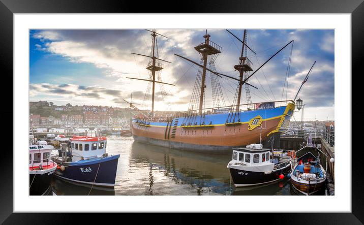 The Iconic HMS Endeavour at Whitby Framed Mounted Print by Tim Hill