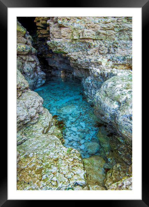Yorkshire Coast Cliffs and Rock Pool Framed Mounted Print by Tim Hill
