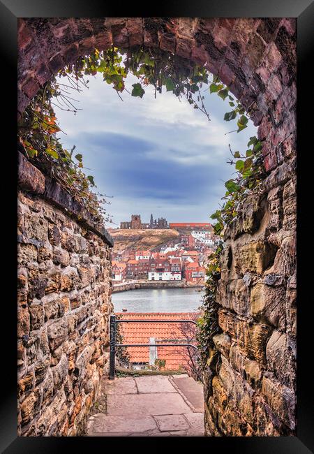 Whitby Abbey from West Cliff Tunnel Framed Print by Tim Hill