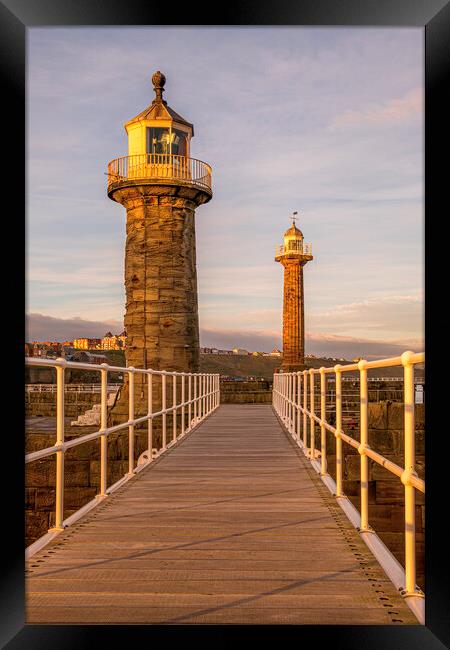 New Whitby East Pier Footbridge Framed Print by Tim Hill