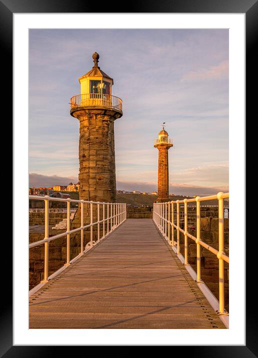 New Whitby East Pier Footbridge Framed Mounted Print by Tim Hill