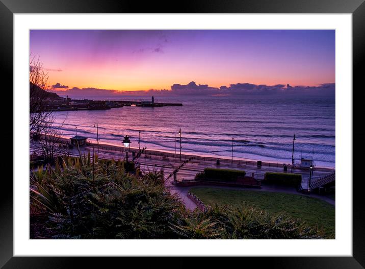 Radiant Sunrise at Scarborough Framed Mounted Print by Tim Hill