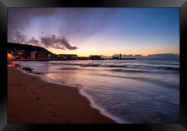 Scarborough South Bay at Dawn Framed Print by Tim Hill