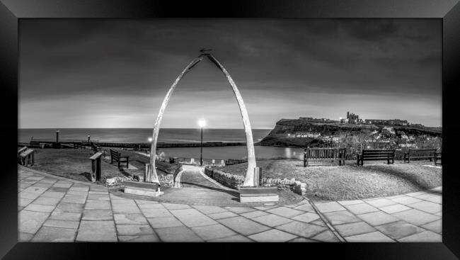 Whitby Whalebones Black and White Framed Print by Tim Hill
