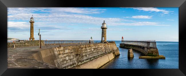 Whitby pier panoramic Framed Print by Tim Hill