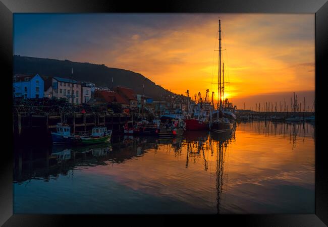 Scarborough Harbour Sunrise Framed Print by Tim Hill