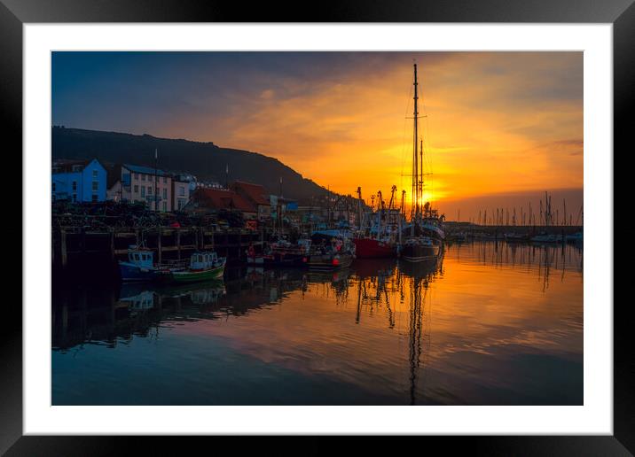 Scarborough Harbour Sunrise Framed Mounted Print by Tim Hill