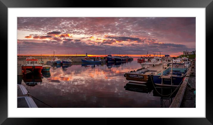 Calm Sunrise Over Seahouses Harbour Framed Mounted Print by Tim Hill