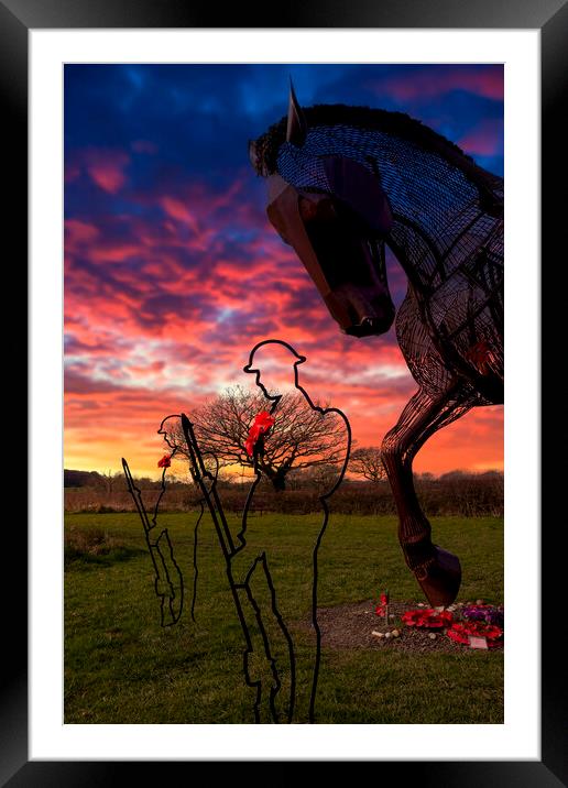 Featherstone War Horse Framed Mounted Print by Tim Hill