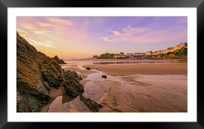 Tenby North Beach Framed Mounted Print by Tim Hill