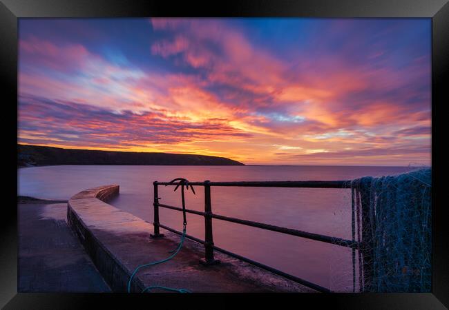 Majestic Sunrise over Filey Brigg Framed Print by Tim Hill