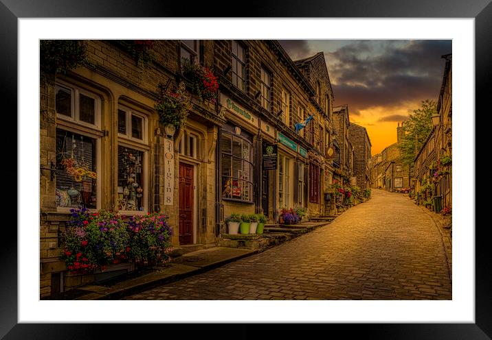 Nostalgic Cobbled Street in Historic Haworth Framed Mounted Print by Tim Hill