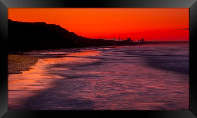 Redcar Steelworks at Sunset Framed Print by Tim Hill