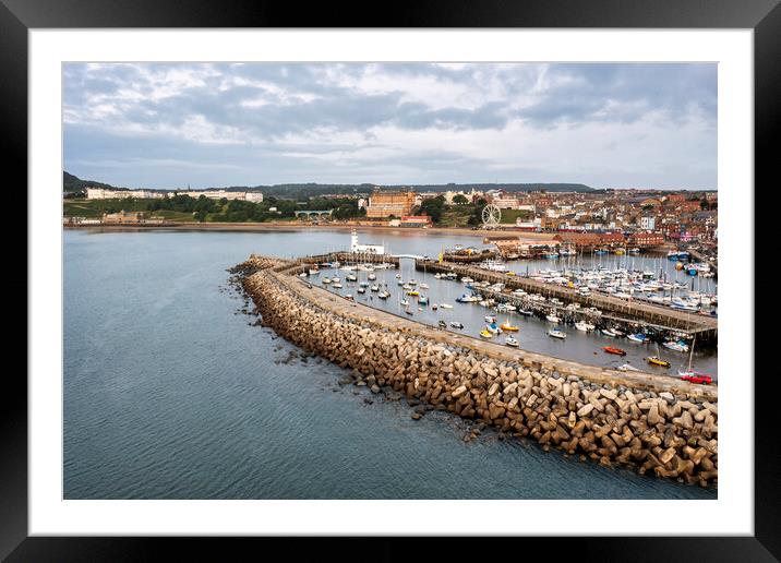 Scarborough Harbour and South Bay from Above Framed Mounted Print by Tim Hill