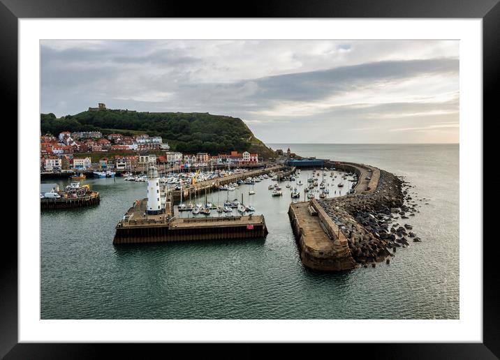 Scarborough Harbour from Above Framed Mounted Print by Tim Hill