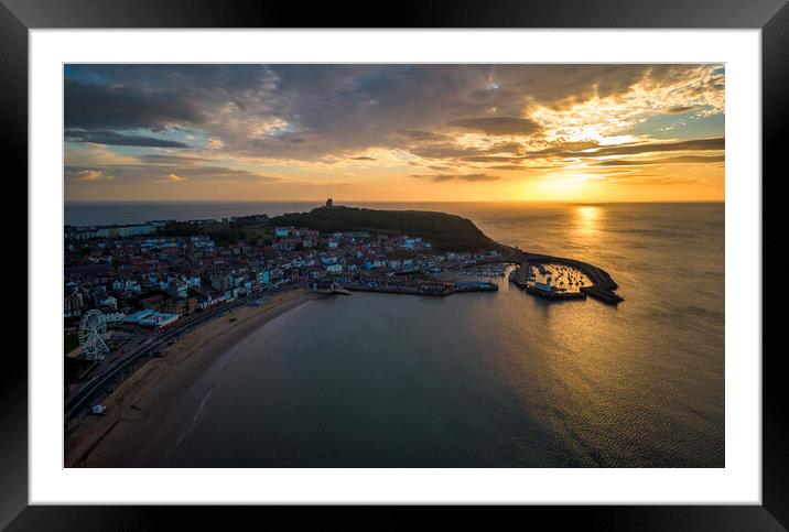 Scarborough Sunrise from Above Framed Mounted Print by Tim Hill