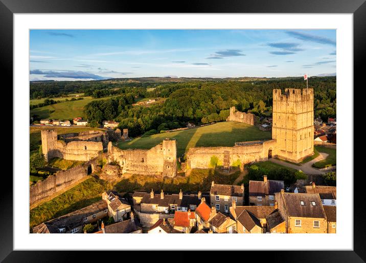 Richmond Castle Overlooks Historic Market Framed Mounted Print by Tim Hill