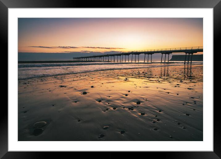 Saltburn Beach at Sunrise Framed Mounted Print by Tim Hill