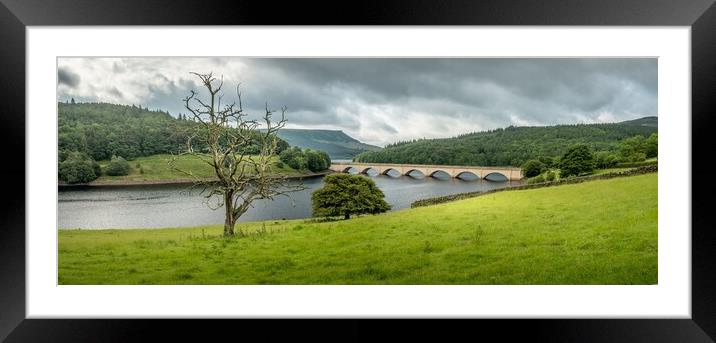 Ladybower Viaduct Panoramic Framed Mounted Print by Tim Hill