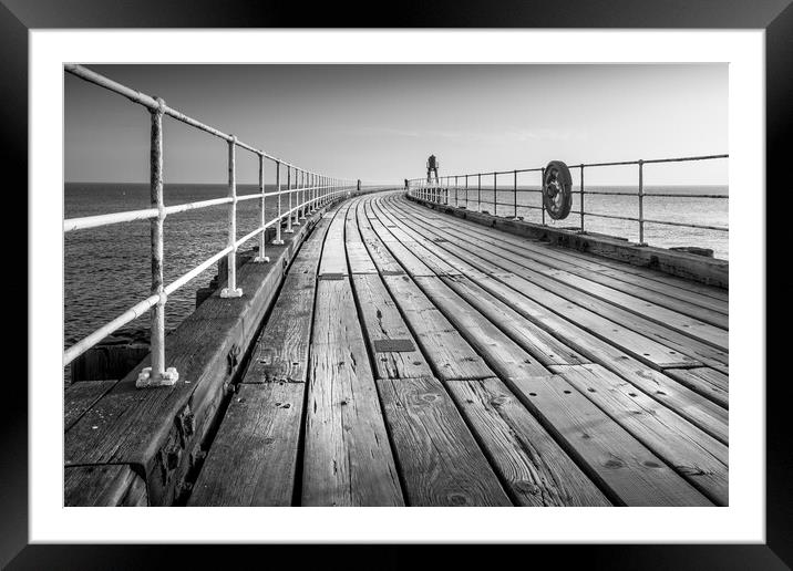 Whitby Black and White Framed Mounted Print by Tim Hill