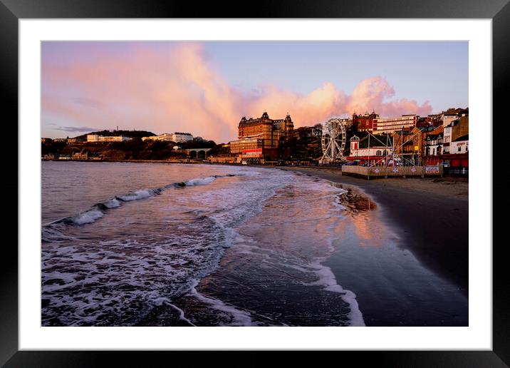 Scarborough South Bay Sunrise Framed Mounted Print by Tim Hill