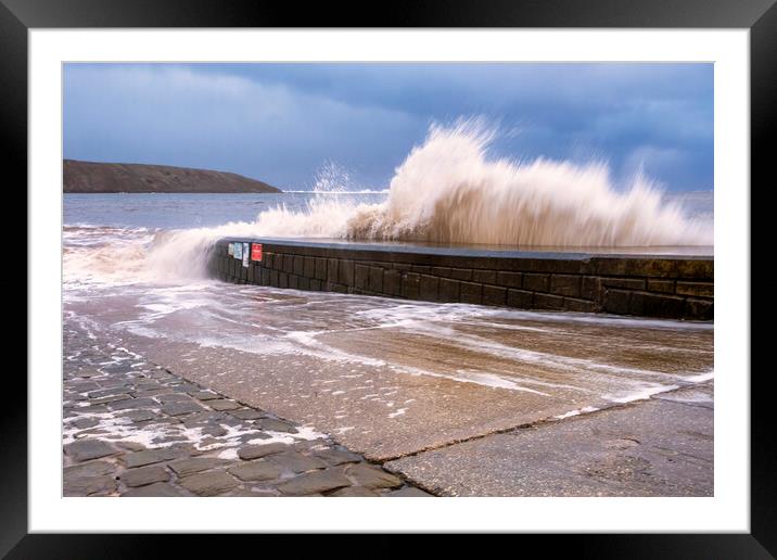 Filey at High Tide Framed Mounted Print by Tim Hill