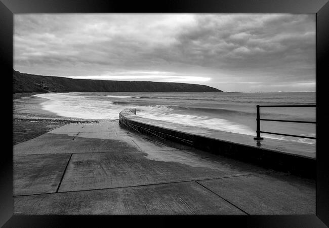 Filey Brigg Black and White Framed Print by Tim Hill