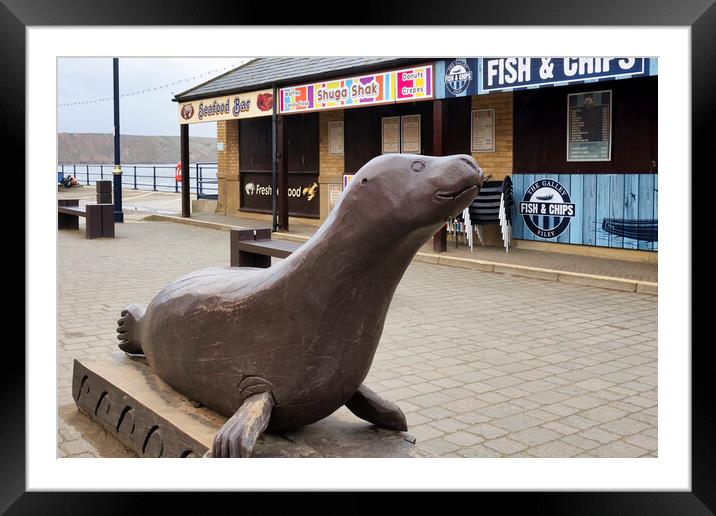 Bonzo the Seal at Filey Framed Mounted Print by Tim Hill