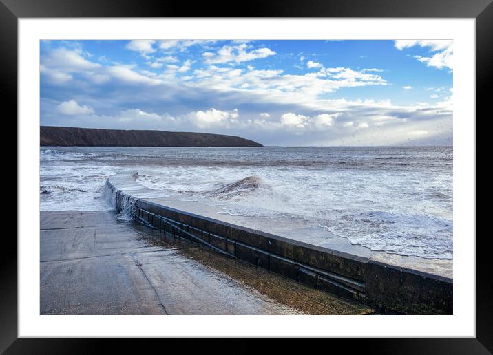 Filey at High Tide Framed Mounted Print by Tim Hill