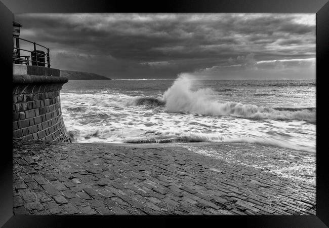 Filey Seascape Black and White Framed Print by Tim Hill