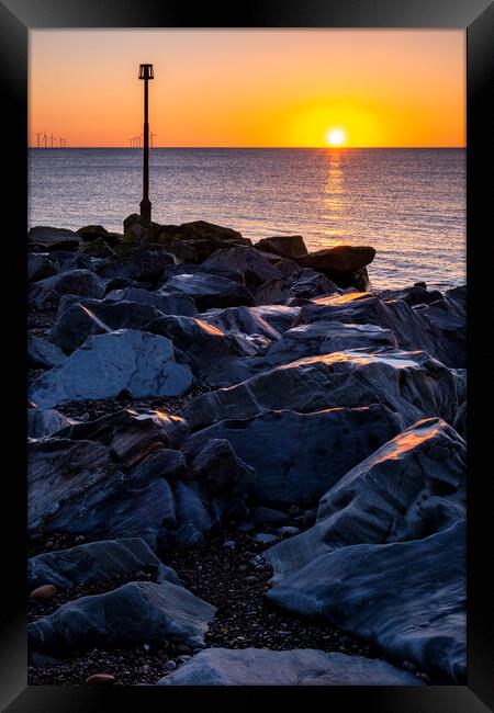 Golden Hour Beauty at Withernsea Beach Framed Print by Tim Hill