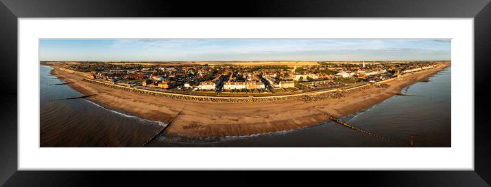 Withernsea Drone Panoramic Framed Mounted Print by Tim Hill