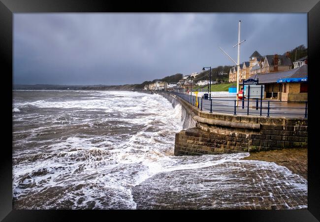 Filey Seafront at High Tide Framed Print by Tim Hill