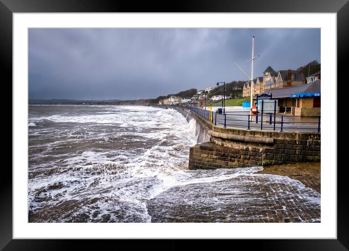 Filey Seafront at High Tide Framed Mounted Print by Tim Hill