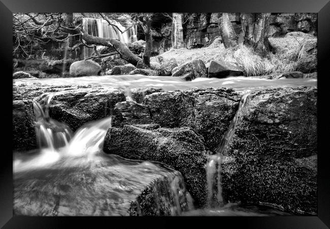 East Gill Force Black and White Framed Print by Tim Hill