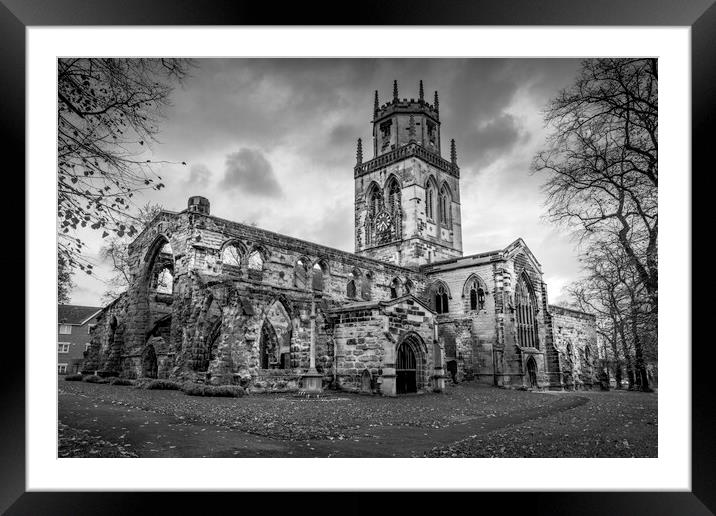 Pontefract Church Black and White Framed Mounted Print by Tim Hill