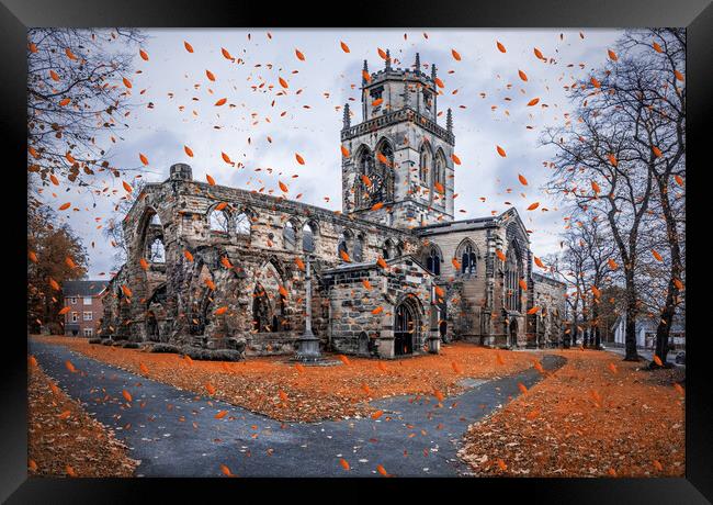Pontefract All Saints Church, Autumn Fantasy Framed Print by Tim Hill