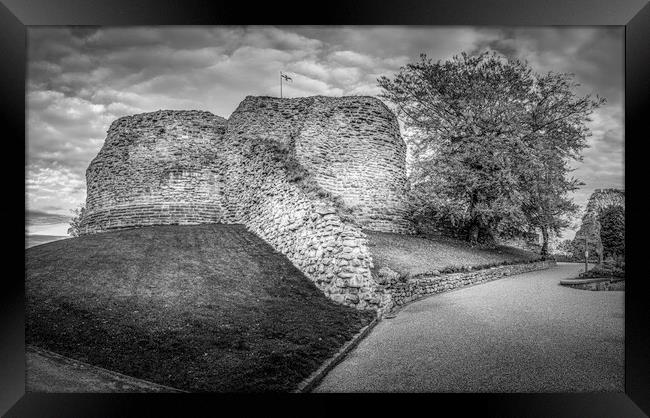 Pontefract Castle Black and White Framed Print by Tim Hill