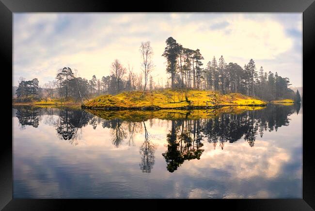Misty Reflections at Tarn Hows Framed Print by Tim Hill