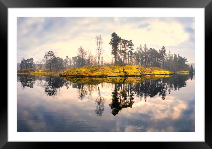 Misty Reflections at Tarn Hows Framed Mounted Print by Tim Hill