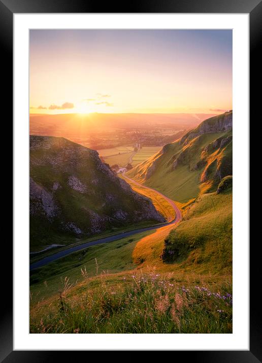 Winnats Pass Sunrise Framed Mounted Print by Tim Hill