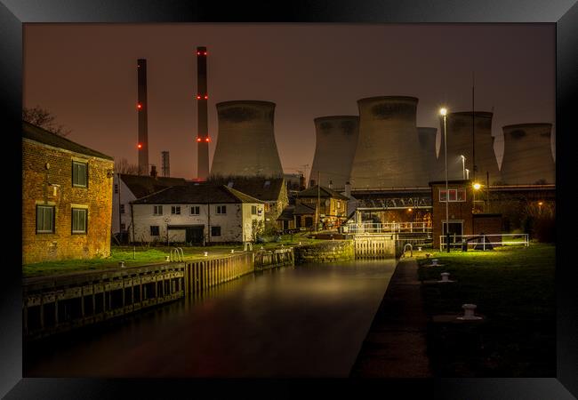 Ferrybridge C Power Station at Night Framed Print by Tim Hill