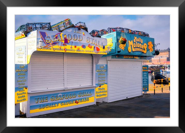 Scarborough Seafood Stall Framed Mounted Print by Tim Hill