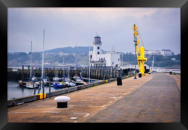 Moody and Serene Scarborough Lighthouse Framed Print by Tim Hill