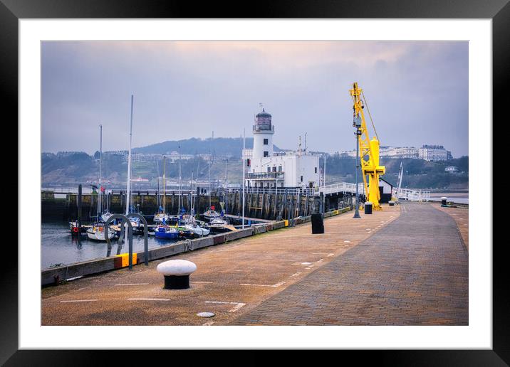 Moody and Serene Scarborough Lighthouse Framed Mounted Print by Tim Hill