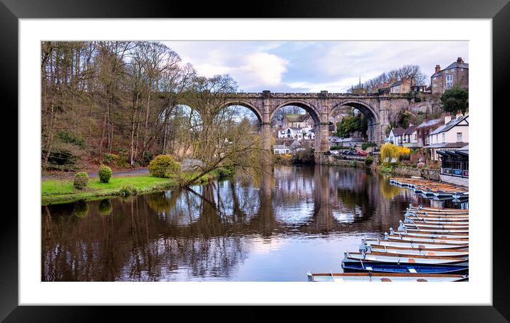 Knaresborough Waterfront Rowing Boats Framed Mounted Print by Tim Hill